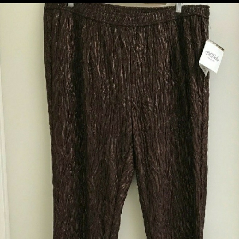 Bob mackie 1X Crackle Lurex pant